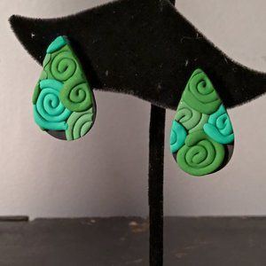 Earrings, Polymer clay pierced